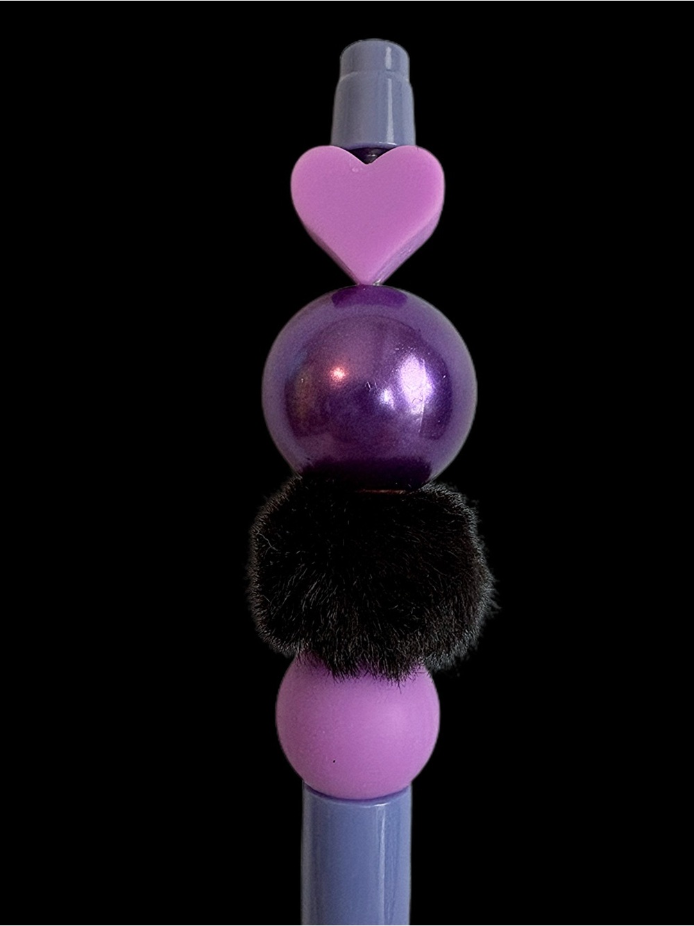 Purple Heart Handmade Beaded Pen